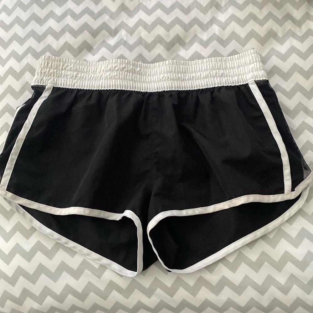 Black shorts with mesh sides